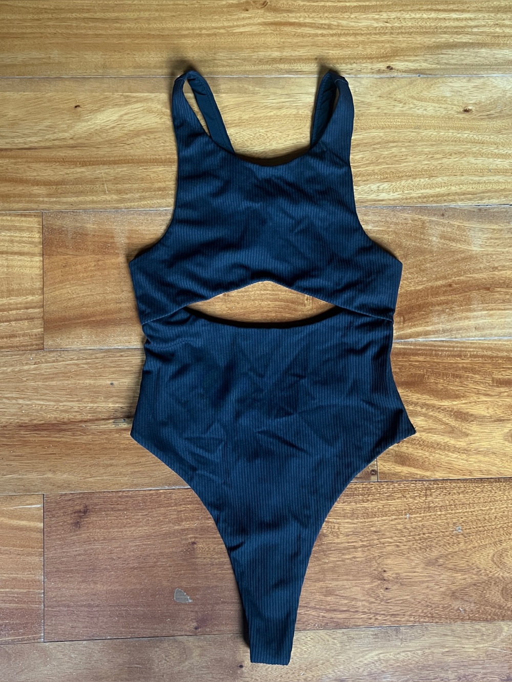 For Love & Lemons Black Ribbed Bodysuit